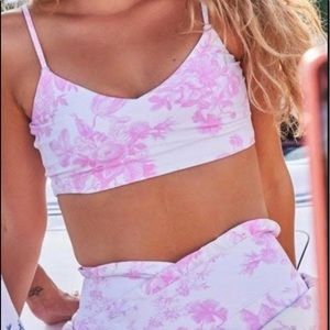 LoveShackFancy x Beach Riot Workout Top in Versailles Pink Small 🎀